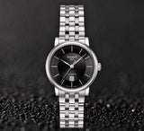 Tissot T Classic Carson Premium Automatic Lady Black Dial Silver Steel Strap Watch for Women - T122.207.11.051.00 Authentic Buy Shop Now