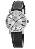 Tissot Carson Premium Lady Silver Dial Black Leather Strap Watch For Women - T122.210.16.033.00 Authentic Buy Shop Now