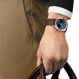 Tissot Gentleman Blue Dial Brown Leather Strap Watch For Men - T127.410.16.041.00 Authentic Buy Shop Now