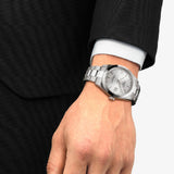Tissot Gentleman Powermatic 80 Silicium Silver Dial Silver Steel Strap Watch For Men - T127.407.11.031.00 Authentic Buy Shop Now