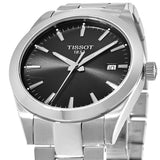 Tissot Gentleman Black Dial Silver Steel Strap Watch For Men - T127.410.11.051.00 Authentic Buy Shop Now