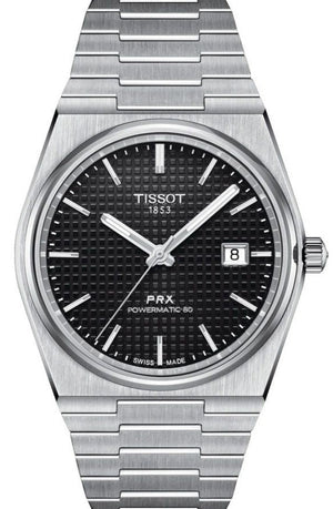 Tissot PRX Powermatic 80 Black Dial Silver Steel Strap Watch for Men - T137.407.11.051.00 Authentic Buy Shop Now