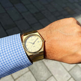 Tissot PRX Champagne Yellow Gold Dial Gold Steel Strap Watch for Men - T137.410.33.021.00 Authentic Buy Shop Now