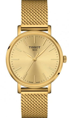 Tissot Everytime Gent Gold Dial Gold Mesh Bracelet Watch for Men - T143.410.33.021.00 Authentic Buy Shop Now