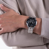 Guess Continental Black Dial Silver Steel Strap Watch for Men - GW0260G1 Authentic Buy Shop Now