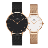 Daniel Wellington Petite Ashfield Black Dial Black Mesh Strap Watch for Women - DW00100307 Authentic Buy Shop Now