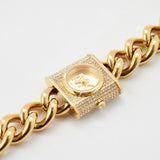 Michael Kors Chain Lock Pave Gold Dial Gold Steel Strap Watch For Women - MK4711 Authentic Buy Shop Now