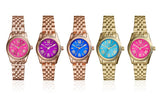 Michael Kors Lexington Quartz Blue Dial Rose Gold Steel Strap Watch For Women - MK3272 Authentic Buy Shop Now