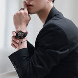 Emporio Armani Meccanico Skeleton Black Dial Black Leather Strap Watch For Men - AR60046 Authentic Buy Shop Now