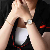 Calvin Klein City White Mother of Pearl Dial Brown Leather Strap Watch for Women - K2G23620 Authentic Buy Shop Now