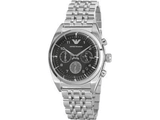 Emporio Armani Franco Black Dial Silver Steel Strap Watch For Men - AR0373 Authentic Buy Shop Now