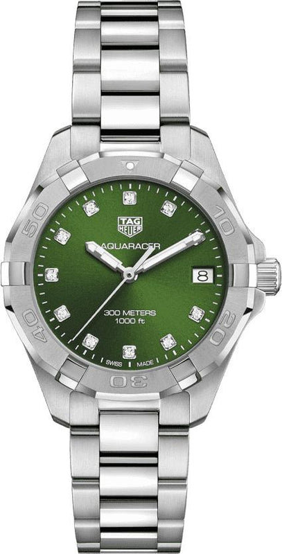 Tag Heuer Aquaracer Diamonds Emerald Green Dial Watch for Women - WBD1316.BA0740 Authentic Buy Shop Now