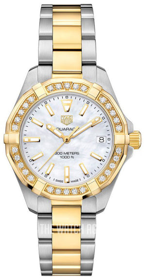Tag Heuer Aquaracer Diamonds Mother of Pearl Dial Two Tone Steel Strap Watch for Women - WBD1321.BB0320 Authentic Buy Shop Now