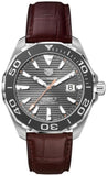 Tag Heuer Aquaracer Caliber 5 Black Dial Brown Leather Strap Watch for Men - WAY201M.FC6474 Authentic Buy Shop Now