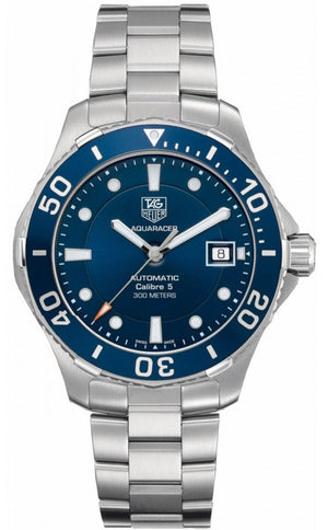 Tag Heuer Aquaracer Caliber 5 Automatic Blue Dial Silver Steel Strap Watch for Men - WAN2111.BA0822 Authentic Buy Shop Now