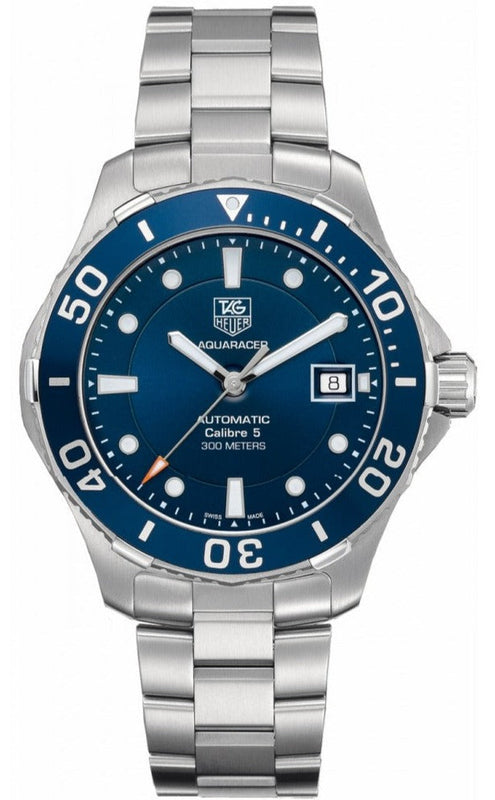 Tag Heuer Aquaracer Caliber 5 Automatic Blue Dial Silver Steel Strap Watch for Men - WAN2111.BA0822 Authentic Buy Shop Now
