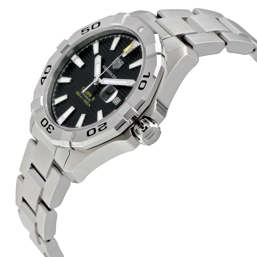 Tag Heuer Aquaracer Automatic Black Dial Silver Steel Strap Watch for Men - WAY2010.BA0927 Authentic Buy Shop Now