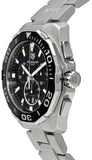 Tag Heuer Aquaracer Quartz Chronograph Black Dial Silver Steel Strap Watch for Men - CAY111A.BA0927 Authentic Buy Shop Now