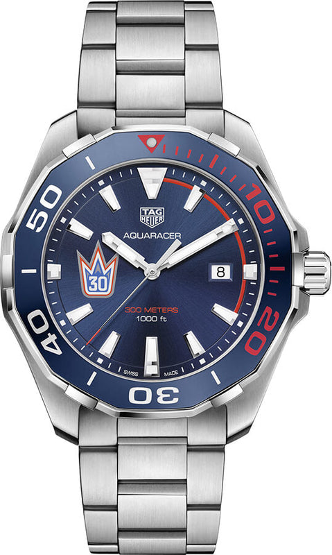 Tag Heuer Aquaracer Henrik Lundqvist Special Edition Blue Dial Silver Steel Strap Watch for Men - WAY101J.BA0746 Authentic Buy Shop Now
