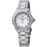 Tag Heuer Aquaracer Diamonds Mother of Pearl White Dial Silver Steel Strap Watch for Women - WBD131C.BA0748 Authentic Buy Shop Now