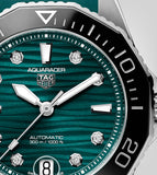 Tag Heuer Aquaracer Professional 300 Automatic Diamonds Green Dial Green Rubber Strap Watch for Women - WBP231G.FT6226 Authentic Buy Shop Now