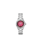 Tag Heuer Aquaracer Professional 200 Automatic Diamond Ruby Red Dial Silver Steel Strap Watch for Women - WBP2414.BA0622 Authentic Buy Shop Now