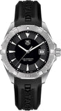 Tag Heuer Aquaracer Quartz Black Dial Black Rubber Strap Watch for Men - WAY1110.FT8021 Authentic Buy Shop Now