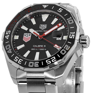 Tag Heuer Aquaracer Automatic Match Timer Black Dial Silver Steel Strap Watch for Men - WAY201G.BA0927 Authentic Buy Shop Now