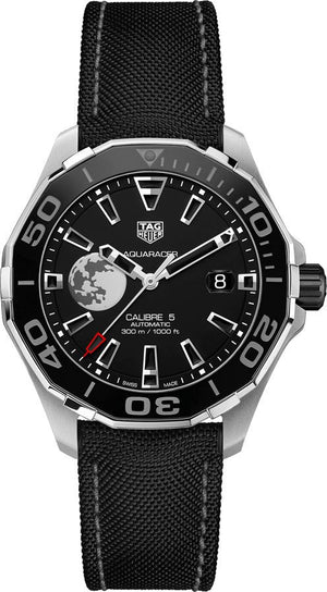 Tag Heuer Aquaracer Calibre 5 Moon Black Dial Black Nylon Strap Watch for Men - WAY201J.FC6370 Authentic Buy Shop Now