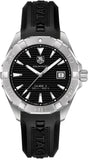 Tag Heuer Aquaracer Automatic Caliber 5 Black Dial Black Rubber Strap Watch for Men - WAY2110.FT8021 Authentic Buy Shop Now