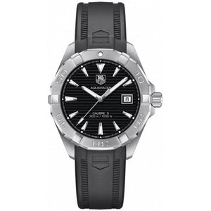 Tag Heuer Aquaracer Caliber 5 Automatic Black Dial Black Rubber Strap Watch for Men - WAY2113.FT8021 Authentic Buy Shop Now