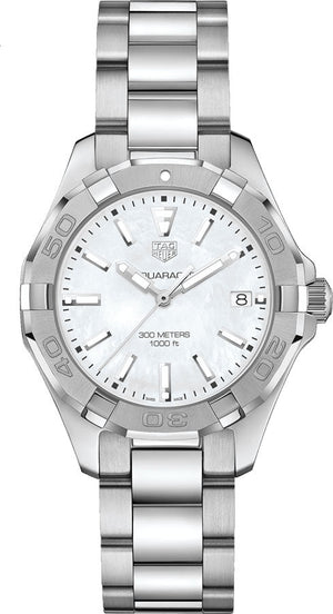 Tag Heuer Aquaracer Mother of Pearl Dial Silver Steel Strap Watch for Women - WBD131A.BA0748 Authentic Buy Shop Now