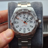 Tag Heuer Aquaracer Automatic White Dial Silver Steel Strap Watch for Men - WBD2111.BA0928 Authentic Buy Shop Now