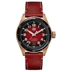 Tag Heuer Autavia Maroon Dial Watch for Men - WBE5193.FC8300 Authentic Buy Shop Now