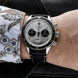 Tag Heuer Autavia Chronometer Flyback Chronograph Silver Dial Black Leather Strap Watch for Men - CBE511B.FC8279 Authentic Buy Shop Now