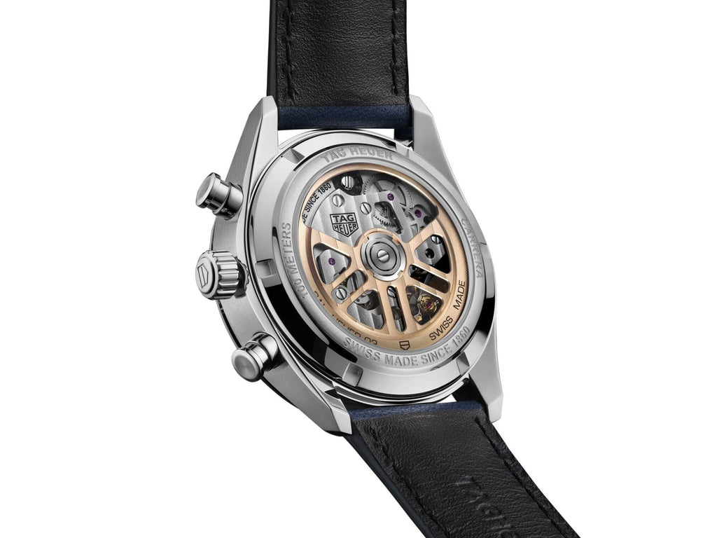 Tag Heuer Carrera Chronograph Blue Dial Blue Leather Strap Watch for Men - CBN201D.FC6543 Authentic Buy Shop Now