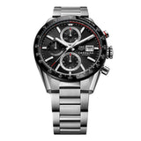 Tag Heuer Carrera Automatic Chronograph Black Dial Silver Steel Strap Watch for Men - CBM2110.BA0651 Authentic Buy Shop Now
