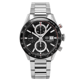 Tag Heuer Carrera Automatic Chronograph Black Dial Silver Steel Strap Watch for Men - CBM2110.BA0651 Authentic Buy Shop Now