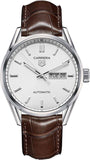 Tag Heuer Carrera Day Date Silver Dial Brown Leather Strap Watch for Men - WBN2011.FC6484 Authentic Buy Shop Now