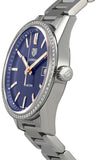 Tag Heuer Carrera Quartz Diamonds Blue Dial Silver Steel Strap Watch for Women - WAR1114.BA0601 Authentic Buy Shop Now