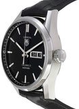Tag Heuer Carrera Automatic Black Dial Black Leather Strap Watch for Men - WAR201A.FC6266 Authentic Buy Shop Now