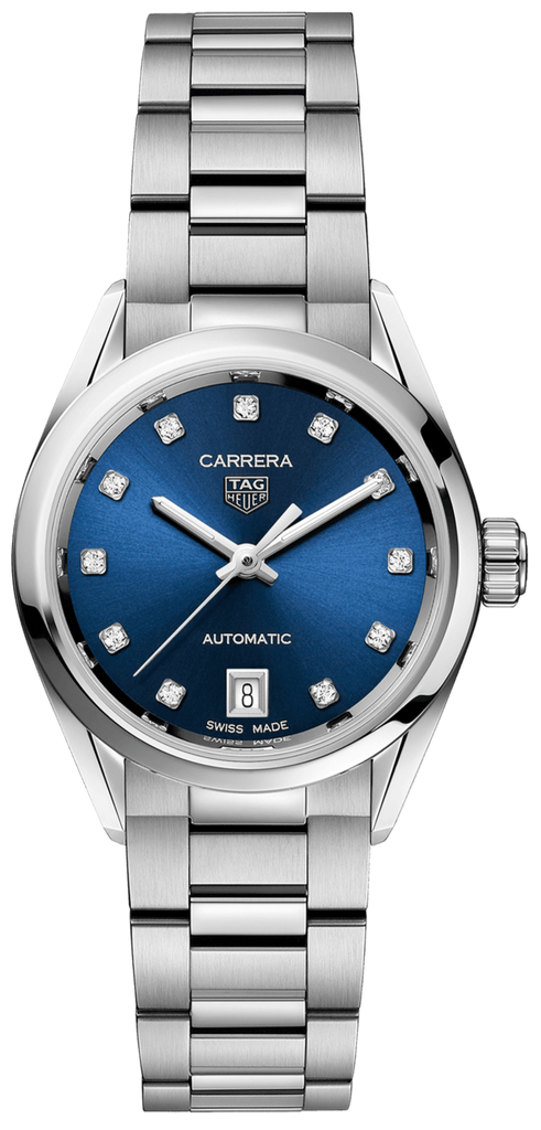 Tag Heuer Carrera Diamonds Blue Dial Silver Steel Strap Watch for Women - WBN2413.BA0621 Authentic Buy Shop Now