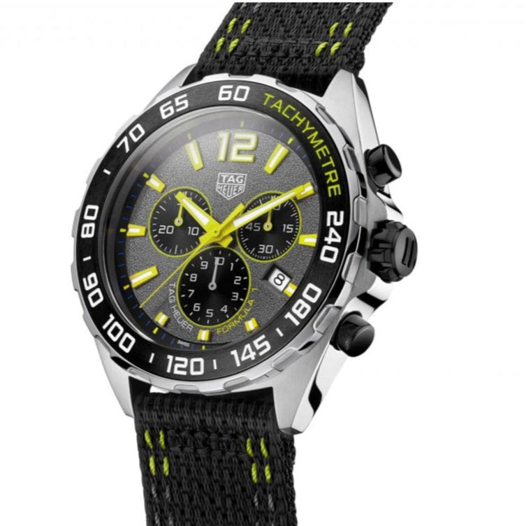 Tag Heuer Formula 1 Chronograph Grey Dial Black Nylon Strap Watch for Men - CAZ101AG.FC8304 Authentic Buy Shop Now