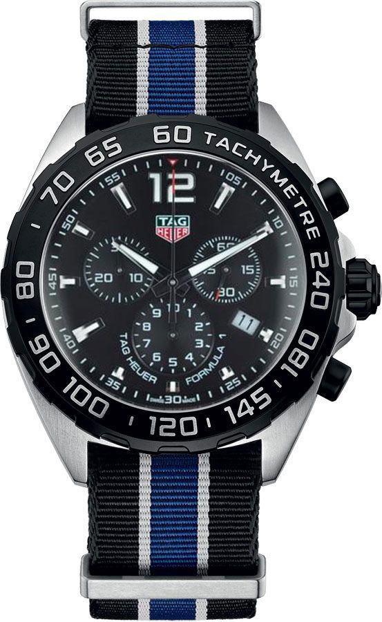 Tag Heuer Formula 1 Quartz Chronograph Black Dial Two Tone NATO Strap Watch for Men - CAZ1010.FC8197 Authentic Buy Shop Now
