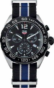 Tag Heuer Formula 1 Quartz Chronograph Black Dial Two Tone NATO Strap Watch for Men - CAZ1010.FC8197 Authentic Buy Shop Now