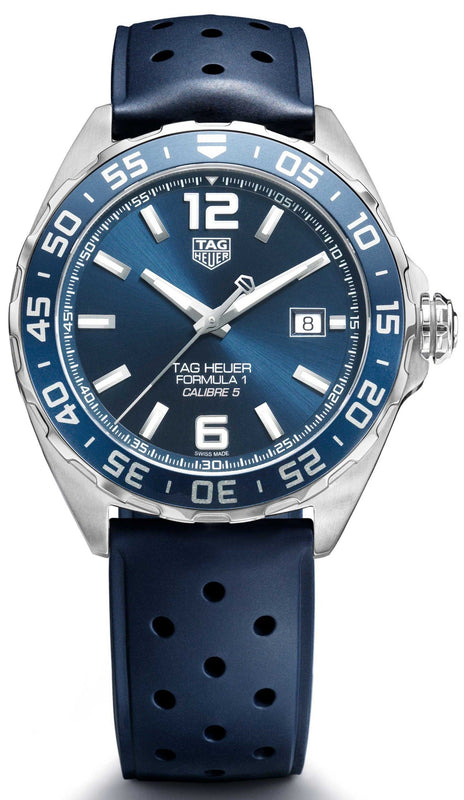 Tag Heuer Formula 1 Bucherer Blue Edition Blue Dial Blue Calfskin Strap Watch for Men - WAZ2015.FT8023 Authentic Buy Shop Now