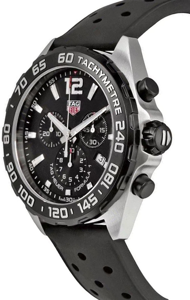 Tag Heuer Formula 1 Black Dial Black Leather Strap Watch for Men - CAZ1010.FT8024 Authentic Buy Shop Now