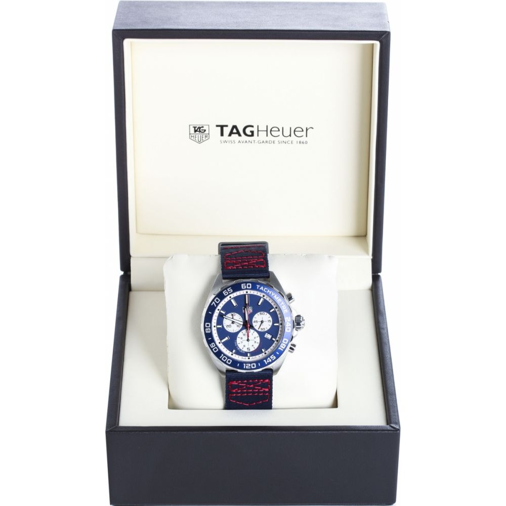Tag Heuer Formula 1 Redbull Edition Chronograph Blue Dial Blue NATO Strap Watch for Men - CAZ1018.FC8213 Authentic Buy Shop Now