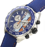 Tag Heuer Formula 1 Gulf Edition Blue Dial Blue Leather Strap Watch for Men - CAZ101N.FC8243 Authentic Buy Shop Now
