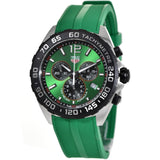 Tag Heuer Formula 1 Chronograph Green Dial Green Rubber Strap Watch for Men - CAZ101AP.FT8056 Authentic Buy Shop Now